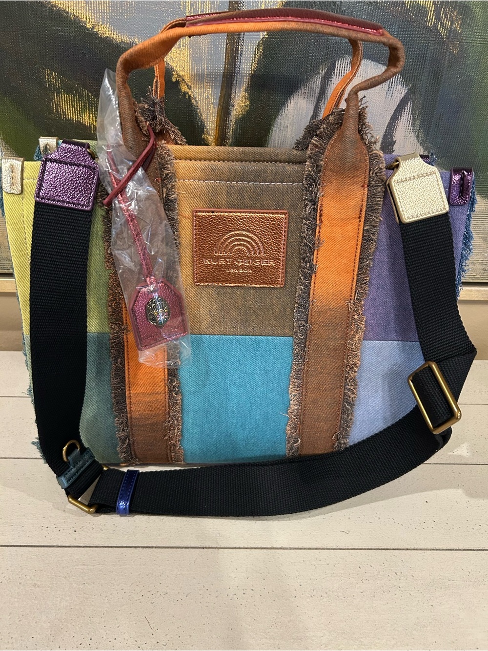 Kurt Geiger Denim MultiColor Tote-NWT - Picture 10 of 14
